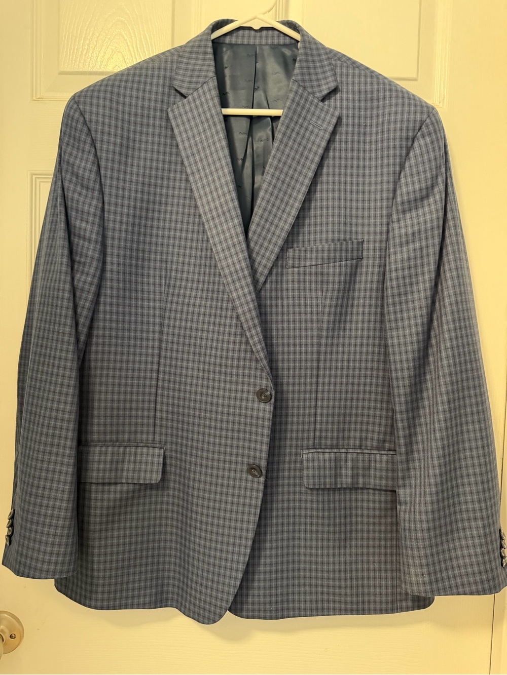 Men's Blue Checked - Classic Single-Breasted Sport Coat